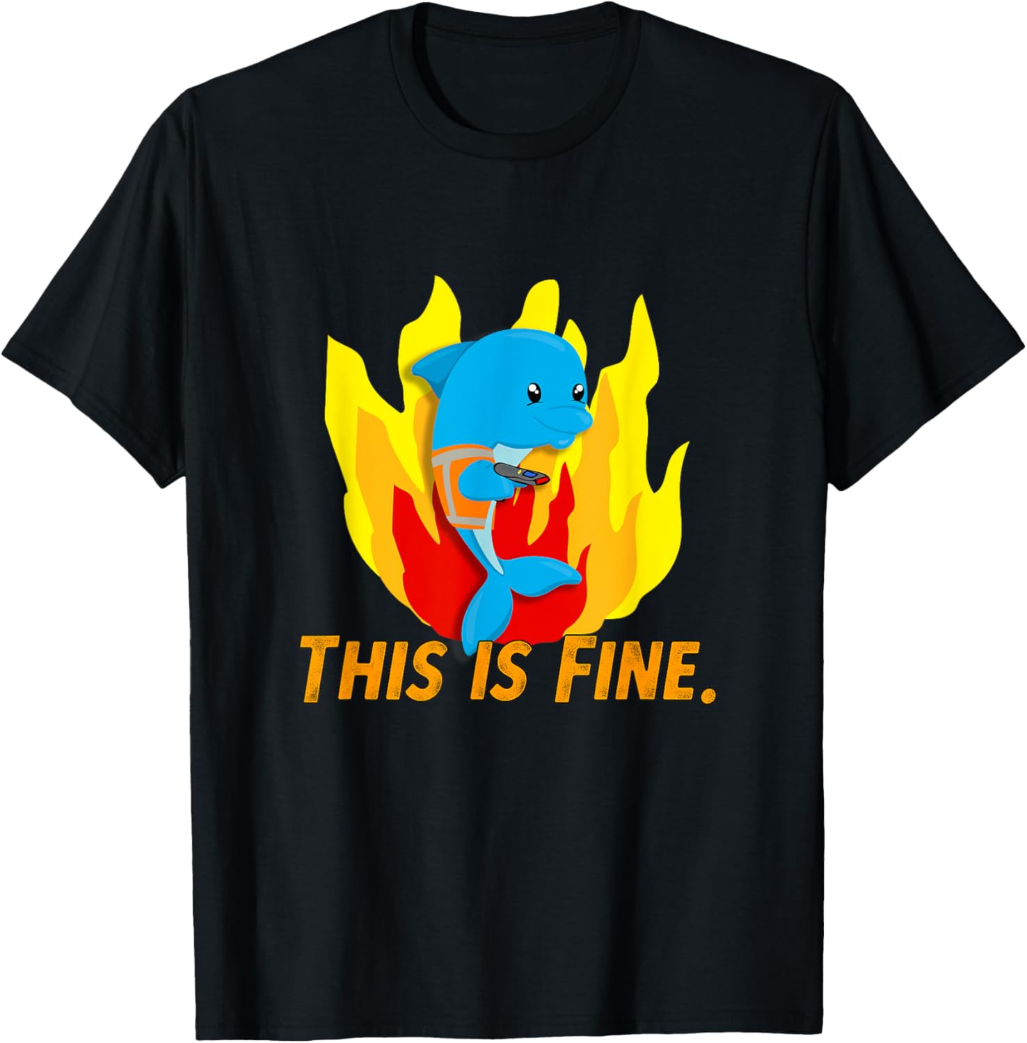 This is Fine Dolphin Scanner in Fire T-Shirt 2